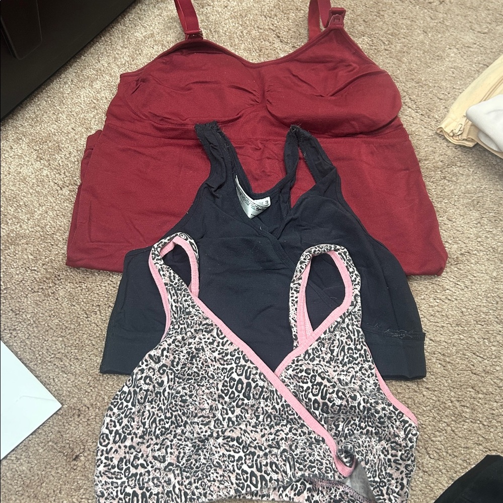 Nursing Bundle Bra (L)& nursing bra(med) and nursing tank (med) Binc c39